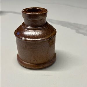 Rustic Brown Ceramic Inkwell